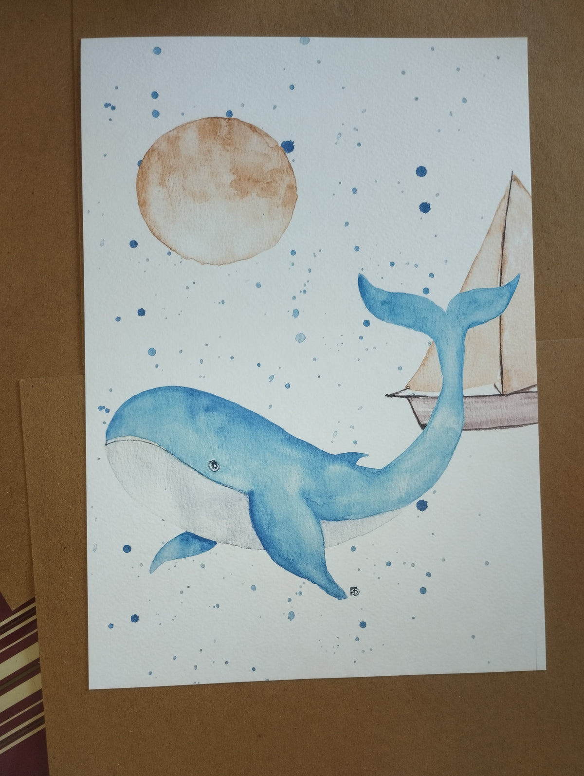 Affiche Baleine - illustration marine