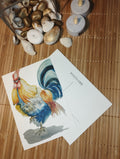 Carte Coq multicolore - illustration animalière