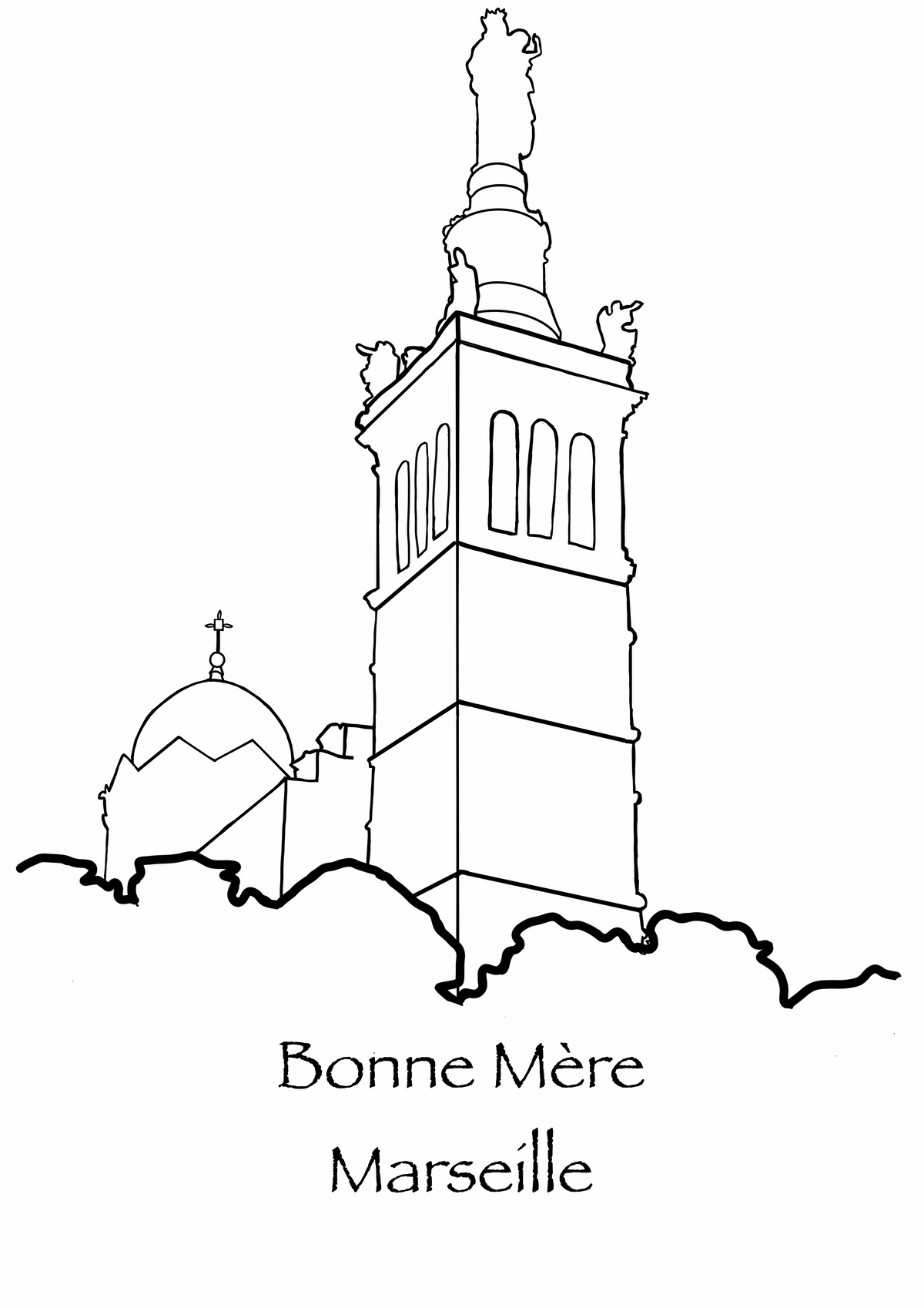 Marque page Marseille la Bonne Mère