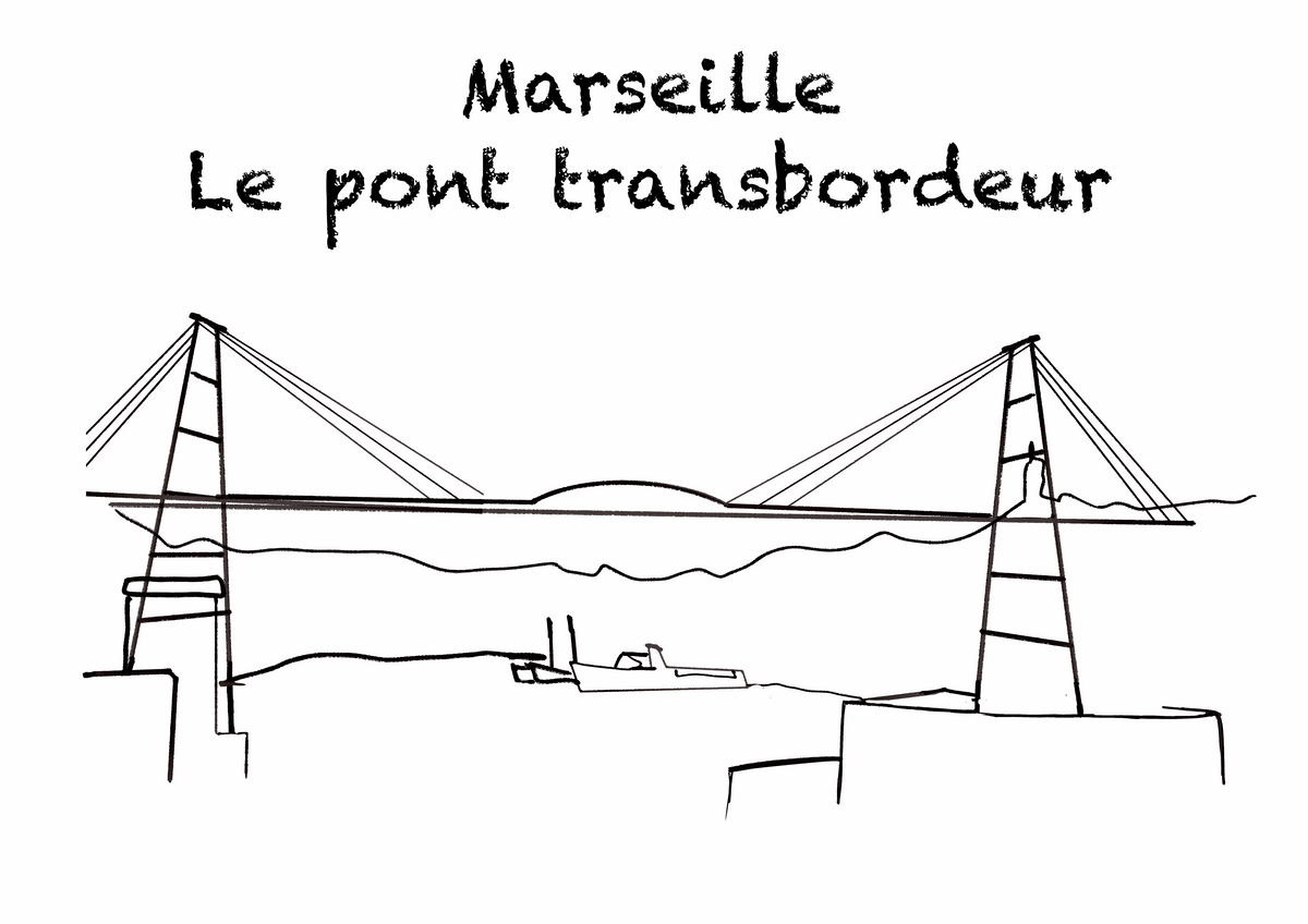 Marque page Marseille le Pont transbordeur