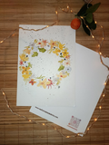 Affiche Couronne de fleurs printanières - illustration florale