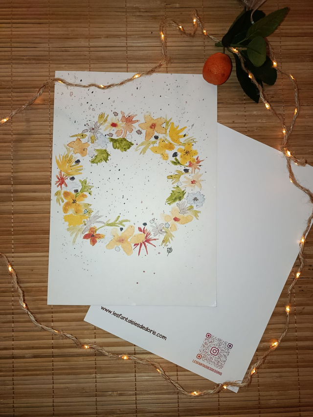 Affiche Couronne de fleurs printanières - illustration florale