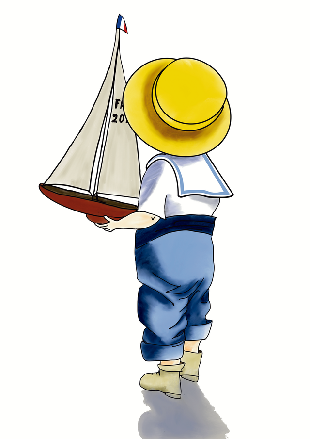 Carte postale  Môme au Bateau _ Portrait