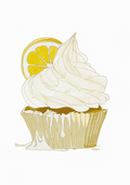 Carte Cupcake citron - illustration alimentaire