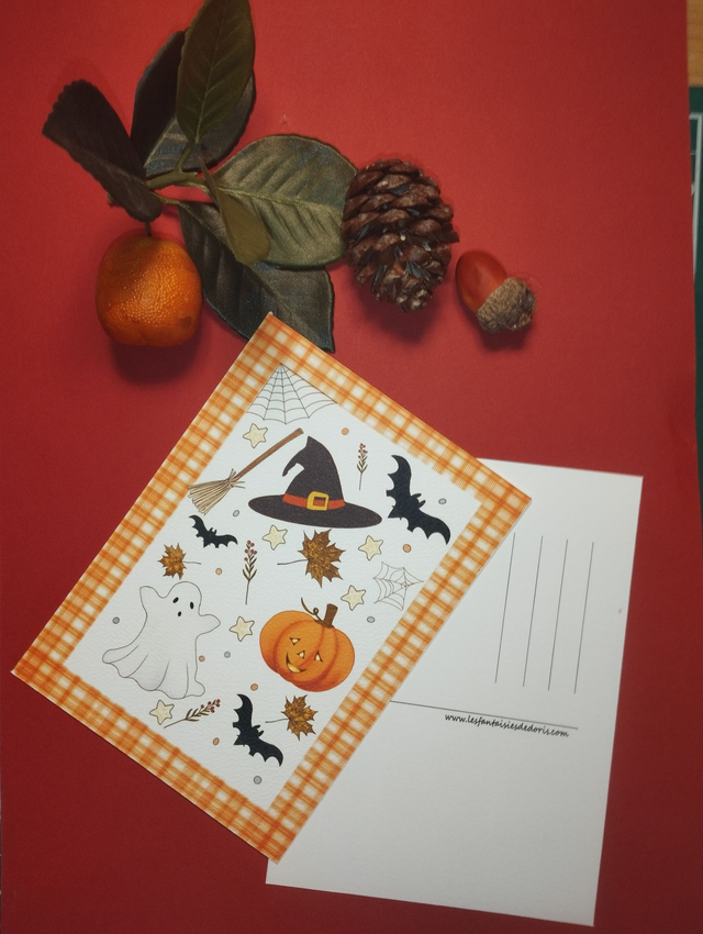 Carte Halloween - illustration automne