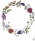Affiche couronne de fleurs - illustration florale