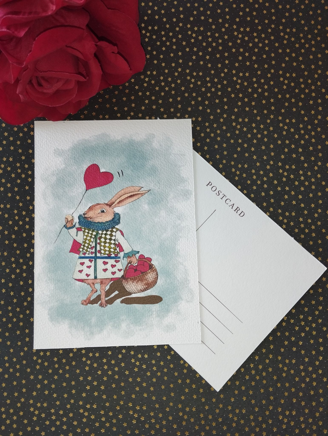 Carte Lapin amoureux - Illustration animalière