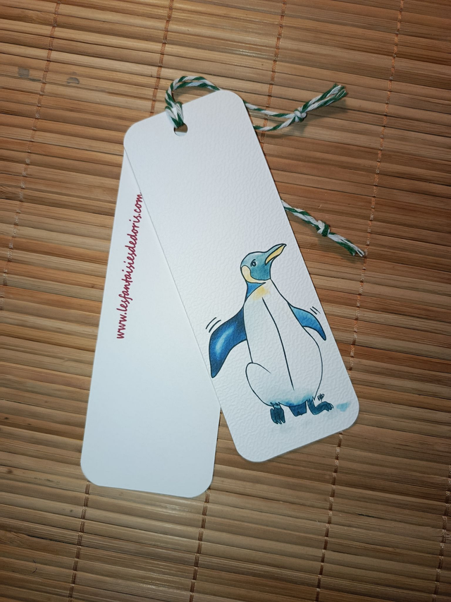 Marque page Pingouin - Illustration animalière