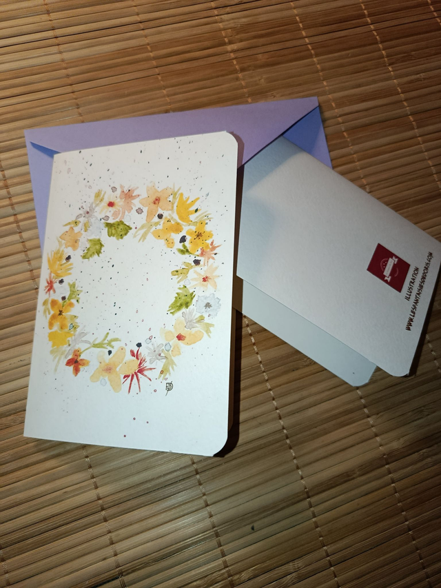 Carte couronne de fleurs printanière - illustration florale