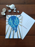 Carte cyanotype— Lune et feuillage