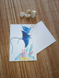 Carte Raie Manta - Illustration marine