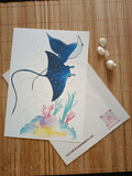 Affiche Raies Manta - Illustration marine