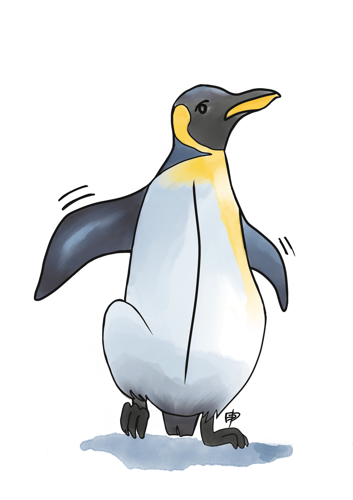 Carte Le Pingouin - illustration animalière